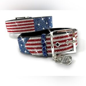 DESIGNER-DIAMONDS IN THE RUFF AMERICAN
DOG COLLAR LARGE